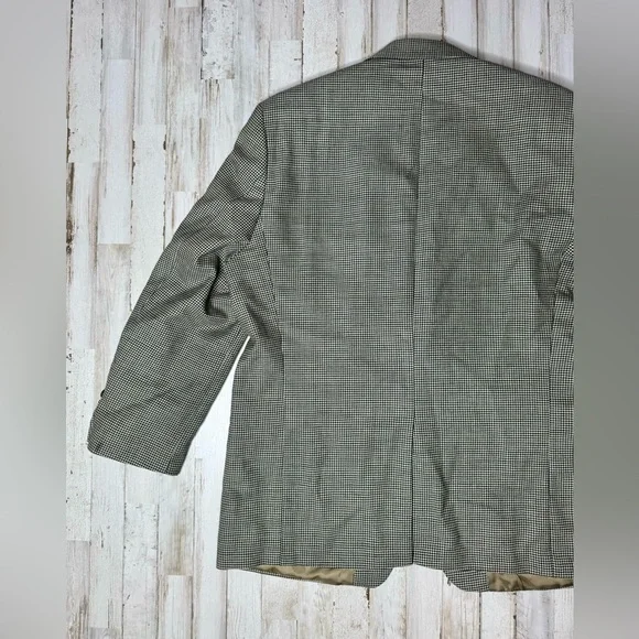 Ralph Lauren Mens Blazer 46R Green Wool Sport Houndstooth - Picture 8 of 12